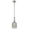 1-Light Stanton 6" Mini Pendant, Polished Nickel, Clear Wire Mesh Shade