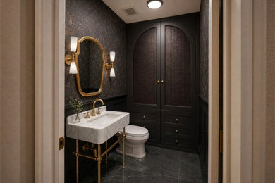 Inspiration for a modern powder room remodel in Sacramento
