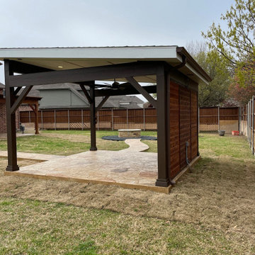 Garland, TX detached covered patio (cabana) and shade pergola addition