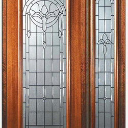 Prehung Side light Door 80 Wood Mahogany Palacio Full Lite Glass - Front Doors