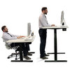 Vifah SmartDesk Adjustable Classic Metal Standing Desk in Black and Bamboo