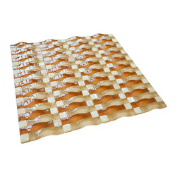 Honey 3D Sea Wave Glass Mosaic Tiles - Home Accessories & Decor