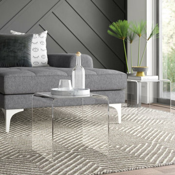 Modern Glass and Lucite Side End Tables