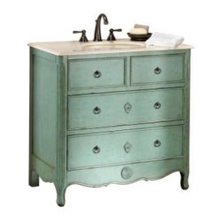 Keys W Vanity, Antique Blue - Bathroom Vanities And Sink Consoles