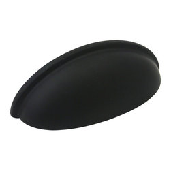 Cosmas - Cabinet Cup Pull, 3" Hole Centers, Set of 25, Flat Black - Cabinet And Drawer Handle Pulls