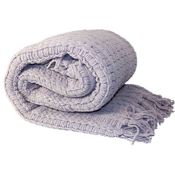 Space Yarn Knitted Throw, Lilac, 50" X 60"