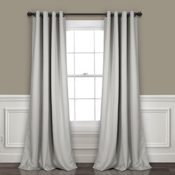 Lush Decor Insulated Grommet Blackout Window Curtain Panels Set, Light Gray, 120