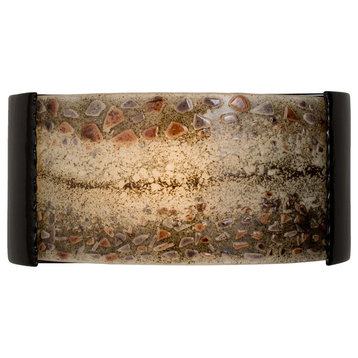 Ebb And Flow Wall Sconce, Black Gloss and Multi Galaxy, Bulb Type: E12
