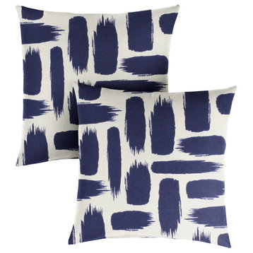 Blue Graphic Outdoor Pillow Set, 22x22