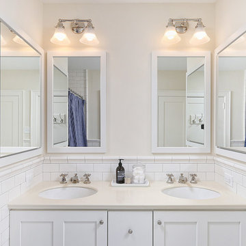 Spruce Hill, Philadelphia: Traditional Bathroom Remodel with Built-in Vanity