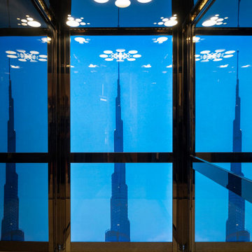 Serenity Indian Wells modern mansion luxury home elevator wall art graphic