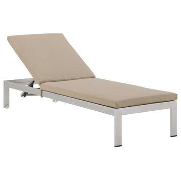Shore Outdoor Patio Aluminum Chaise With Cushions