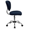 Mid-Back Navy Mesh Padded Swivel Task Office Chair with Chrome Base
