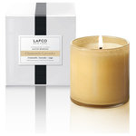 LAFCO - Chamomile Lavender Master Bedroom Candle - Created with natural essential oil-based fragrances, this candle is richly optimized for a 90-hour burn time. The clean-burning soy and paraffin blend is formulated so that the fragrance evenly fills the room. Each hand blown vessel is artisanally crafted and can be re-purposed to live on long after the candle is finished.