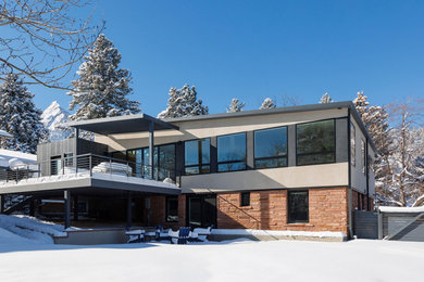 Design ideas for a contemporary house exterior in Denver.
