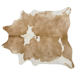 New Brazilian Cowhide Rug Leather BEIGE PALOMINO AND WHITE EXOTIC 5'x7' Cow Hide 