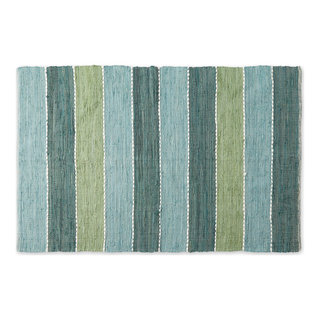 Gray Color Block Cotton Chindi Rug 4X6Ft - Area Rugs - by VirVentures ...