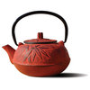 Red Cast Iron "Osaka" Teapot, 20 oz.
