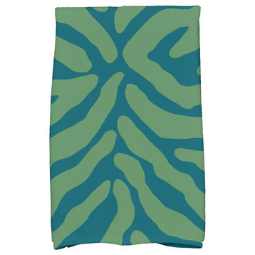 Animal Stripe Geometric Print Hand Towel, Teal