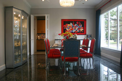 Design ideas for a contemporary dining room in Houston.
