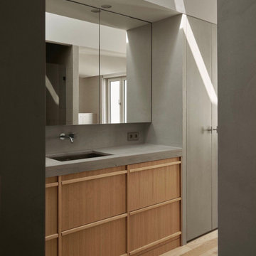 Cocina y baño en un loft del centro de A Coruña
