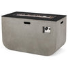 Noble House Adio 40" Rectangular Fire Pit in Light Gray and Black
