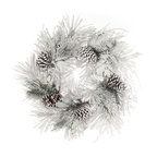 24" Snowy Pine Wreath with Large Cones - Door