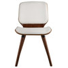 ACME Nemesia Accent Desk Chair in White and Walnut
