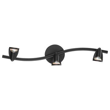 Cobra, 3-Light LED Wall/Ceiling Spotlight Bar, Black, Replaceable LED
