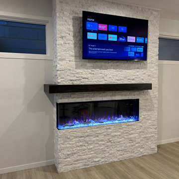 Two Sided Fireplace in Seton Calgary