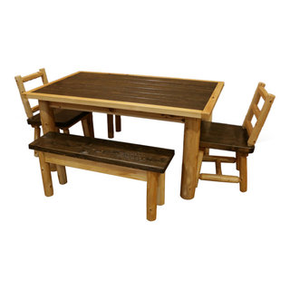 East West Furniture Celina Rectangular Wood Dining Table in Jacobean Brown