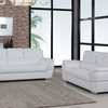 Two Piece Indoor White Genuine Leather Five Person Seating Set