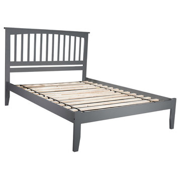 Mission Platform Bed With Open Foot Board, Atlantic Gray, King