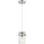 Nuvo Lighting - Nuvo Lighting 60/6734 Antebellum - 1 Light Mini Pendant - Antebellum; 1 Light; Mini Pendant Fixture; MahoganAntebellum 1 Light M Polished Nickel Clea *UL Approved: YES Energy Star Qualified: n/a ADA Certified: n/a  *Number of Lights: Lamp: 1-*Wattage:60w A19 Medium Base bulb(s) *Bulb Included:No *Bulb Type:A19 Medium Base *Finish Type:Polished Nickel
