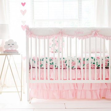 Rose Garden in Pink Baby Girl Bedding