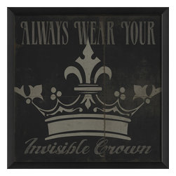 The Artwork Factory - Always wear your invisible crown Print, Black - Prints And Posters