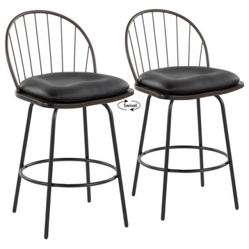 Riley Claire 26" Fixed-Height Counter Stool, Set of 2