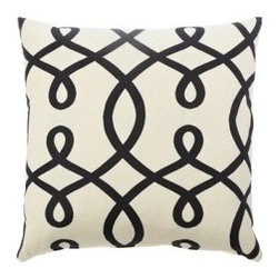 Black and White Scroll Pillow - Decorative Pillows