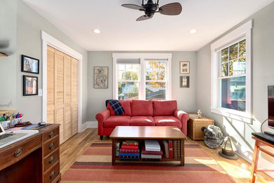 Inspiration for a timeless green wood exterior home remodel in Other
