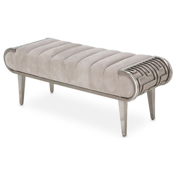 Roxbury Park Tufted Bench - Stainless Steel