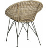 Sierra Rattan Accent Chair - Gray Wash, Dark Steel