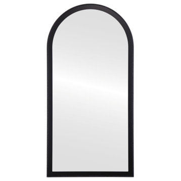 Vienne Framed Full Length Mirror, Crescent Cathedral, 23.4"x47.4", Matte Black