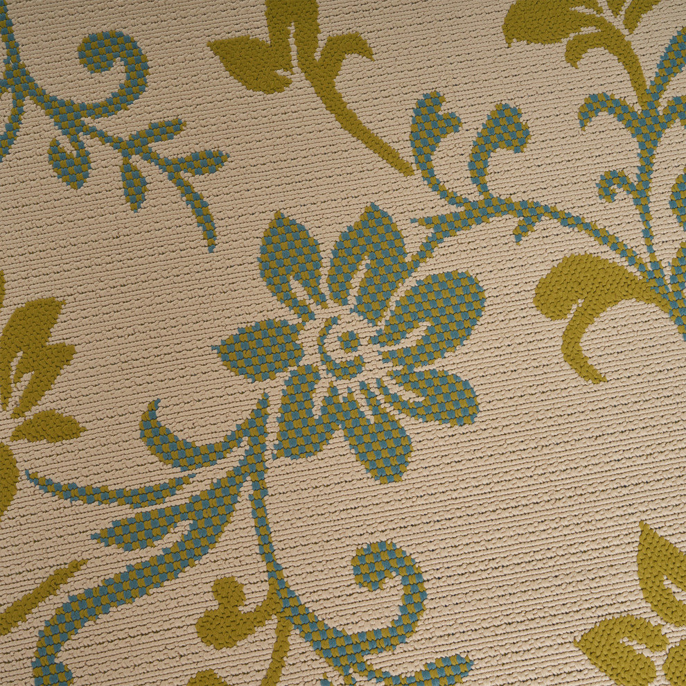 Muriel Outdoor Botanical Area Rug, 5'3"x7"