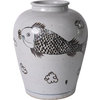 Jar Vase Fish Open Top Colors May Vary Brown Variable Ceramic