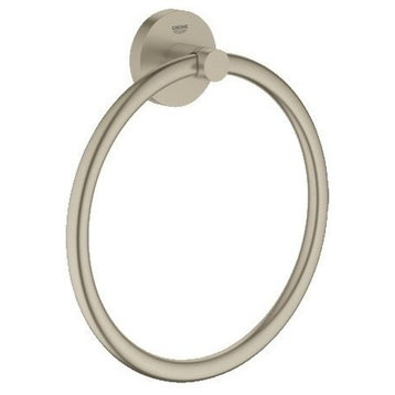 Grohe 40 365 1 Essentials 7-1/16" Wall Mounted Towel Ring - Brushed Nickel