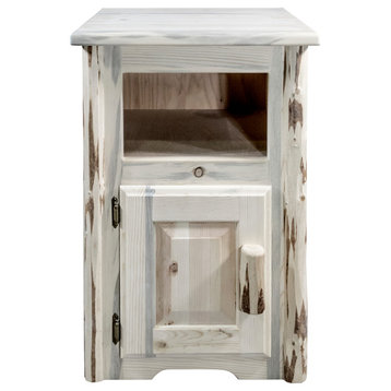 Montana End Table with Door, Left Hinged, Ready to Finish