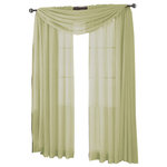 Royal Tradition - Abri Single Rod Pocket Sheer Curtain Panel, Spring Green, 50"x63" - Want your privacy but need sunlight? These crushed sheer panels can keep nosy neighbors from looking inside your rooms, while the sunlight shines through gracefully. Add an elusive touch of color to any room with these lovely panels and scarves. Sheers enhance the beauty of windows without covering them up, and dress up the windows without weighting them down. And this crushed sheer curtain in its many different colors brings full-length focus to your windows with an easy-on-the-eye color.