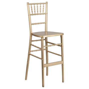 Saturn Contemporary 30 Bar Height Barstool in Brushed Stainless Steel...