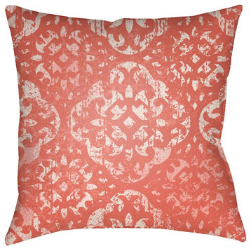 Yindi by Surya Poly Fill Pillow, Bright Orange/Pale Pink/Bright Pink, 18' x 18'