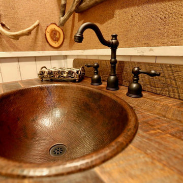 20" Master Bath Oval Self Rimming Hammered Copper Bathroom Sink (LO20RDB)